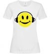 Women's T-shirt HEADPHONES SMILE White фото