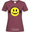 Women's T-shirt HEADPHONES SMILE burgundy фото