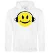 Men`s hoodie HEADPHONES SMILE White фото