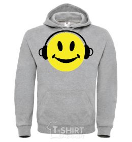 Men`s hoodie HEADPHONES SMILE sport-grey фото