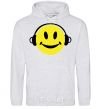 Men`s hoodie HEADPHONES SMILE sport-grey фото