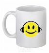 Ceramic mug HEADPHONES SMILE White фото