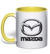 Mug with a colored handle MAZDA yellow фото