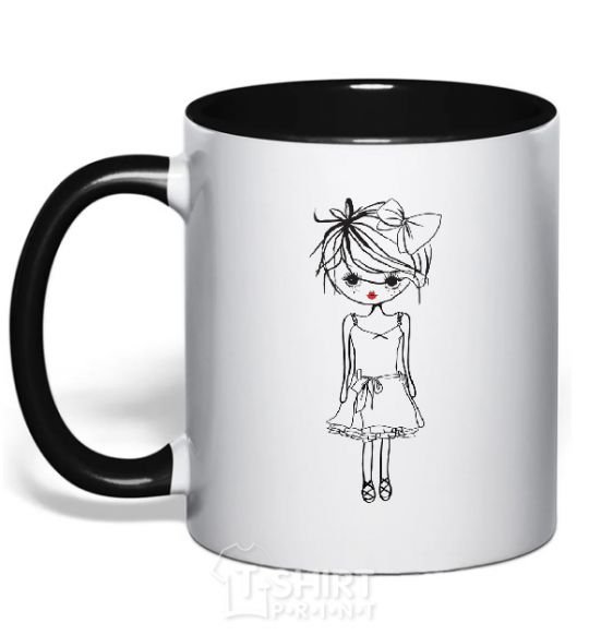 Mug with a colored handle SWEET GIRL black фото