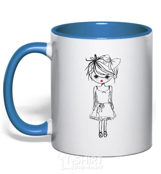 Mug with a colored handle SWEET GIRL royal-blue фото