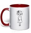 Mug with a colored handle SWEET GIRL red фото
