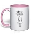 Mug with a colored handle SWEET GIRL light-pink фото