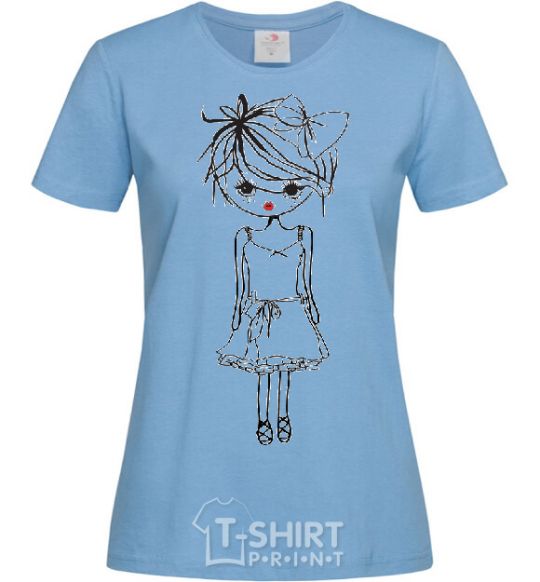 Women's T-shirt SWEET GIRL sky-blue фото