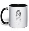 Mug with a colored handle SHY GIRL black фото