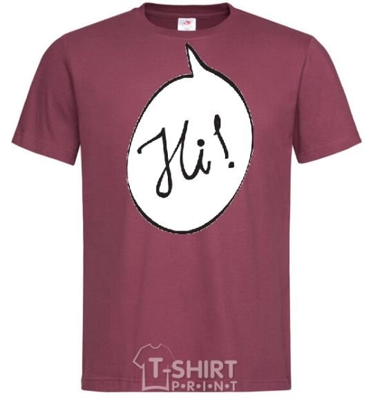 Men's T-Shirt HI! burgundy фото