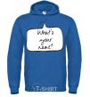 Men`s hoodie WHAT'S YOUR NAME? royal фото