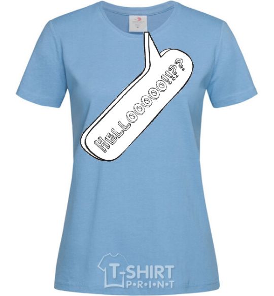 Women's T-shirt HELLOOOOOO sky-blue фото