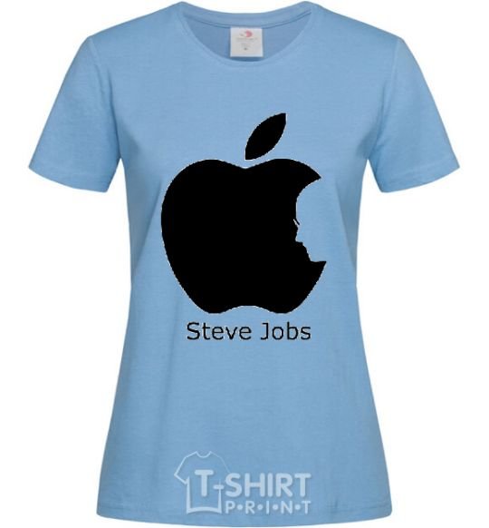 Women's T-shirt STEVE JOBS sky-blue фото