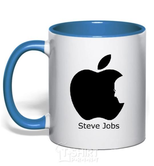 Чашка с цветной ручкой STEVE JOBS Ярко-синий фото