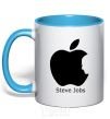 Mug with a colored handle STEVE JOBS sky-blue фото