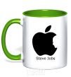 Mug with a colored handle STEVE JOBS kelly-green фото