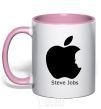 Mug with a colored handle STEVE JOBS light-pink фото