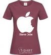 Women's T-shirt STEVE JOBS burgundy фото