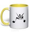 Mug with a colored handle MUSICMAN yellow фото