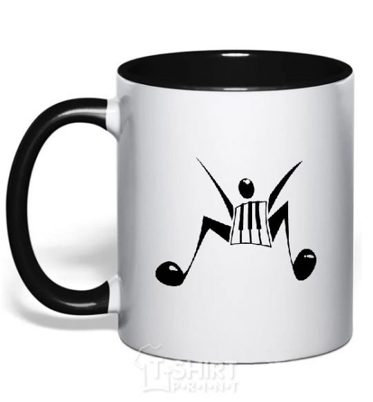 Mug with a colored handle MUSICMAN black фото