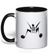 Mug with a colored handle MUSICMAN black фото