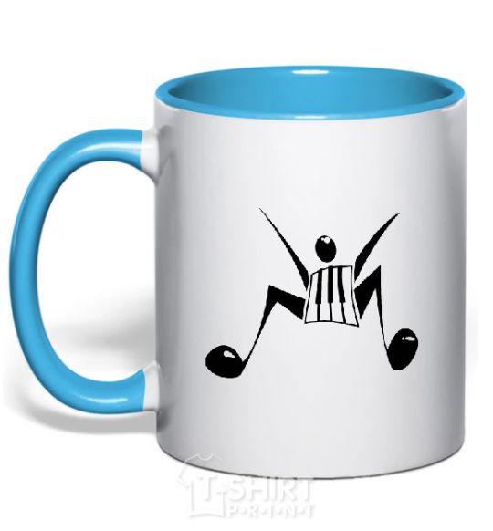 Mug with a colored handle MUSICMAN sky-blue фото