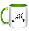 Mug with a colored handle MUSICMAN kelly-green фото