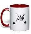 Mug with a colored handle MUSICMAN red фото
