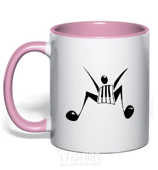 Mug with a colored handle MUSICMAN light-pink фото