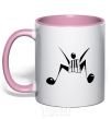 Mug with a colored handle MUSICMAN light-pink фото