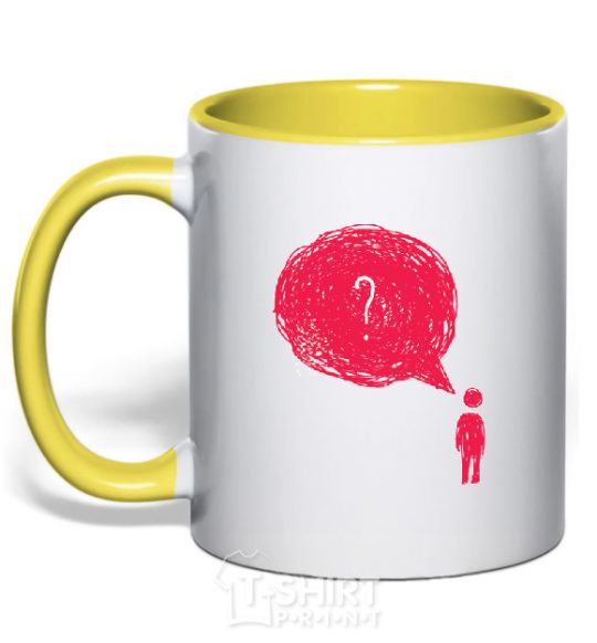 Mug with a colored handle Нет мыслей? yellow фото