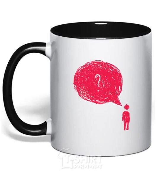 Mug with a colored handle Нет мыслей? black фото
