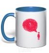 Mug with a colored handle Нет мыслей? royal-blue фото