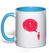 Mug with a colored handle Нет мыслей? sky-blue фото
