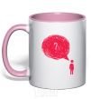 Mug with a colored handle Нет мыслей? light-pink фото