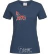 Women's T-shirt Bird - embroidered shirt navy-blue фото