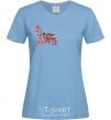 Women's T-shirt Bird - embroidered shirt sky-blue фото