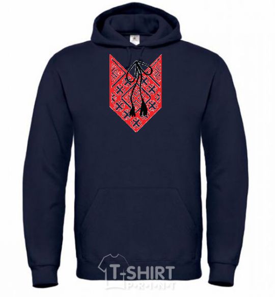 Men`s hoodie Red embroidery navy-blue фото