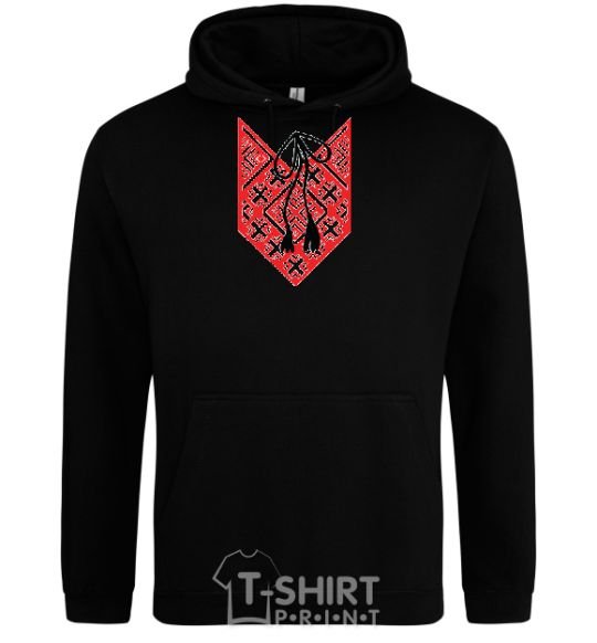 Men`s hoodie Red embroidery black фото