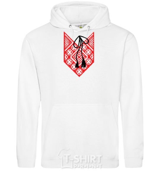 Men`s hoodie Red embroidery White фото