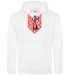 Men`s hoodie Red embroidery White фото