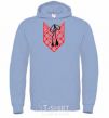 Men`s hoodie Red embroidery sky-blue фото