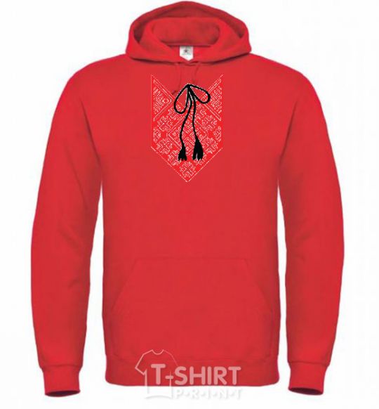 Men`s hoodie Red embroidery bright-red фото