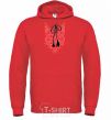 Men`s hoodie Red embroidery bright-red фото