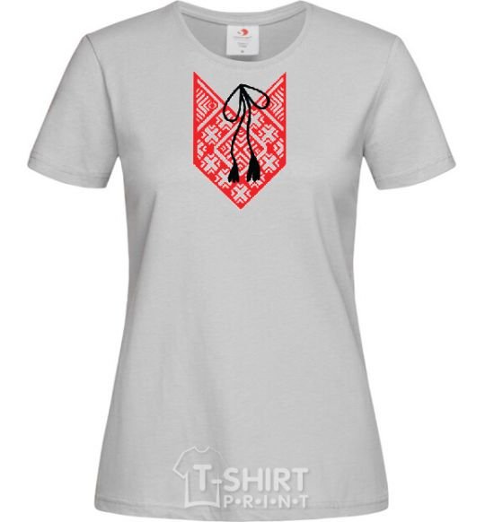 Women's T-shirt Red embroidery grey фото