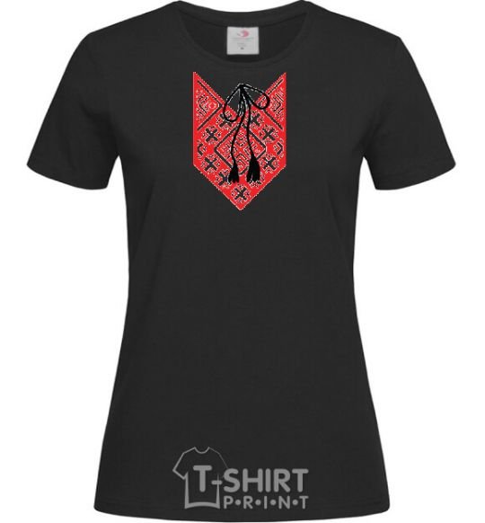 Women's T-shirt Red embroidery black фото