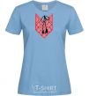 Women's T-shirt Red embroidery sky-blue фото