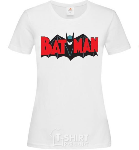 Women's T-shirt BATMAN bat lettering White фото