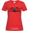 Женская футболка BATMAN надпись с летучей мышью Красный фото