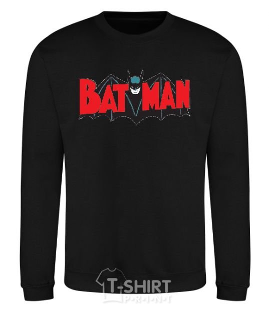 Свитшот BATMAN надпись с летучей мышью Черный фото